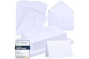 ‎MOINKERIN moinkerin 50x Klappkarten blanko mit Umschlägen (250g/m² A6) + 50x C6-Briefumschläge | Kraftpapier Umschlag Set für Hochzeitskarten, DIY Einladungen, Geburtstag & Weihnachtsgrüß (Weiß)