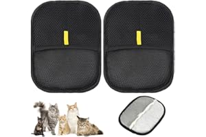 HOIDOKLY 2025 Lot de 2 gants d'épilation à la main pour chats et chiens, gants électrostatiques à cinq doigts, réutilisables, pour enlever les poils d'animaux de compagnie pour vêtements