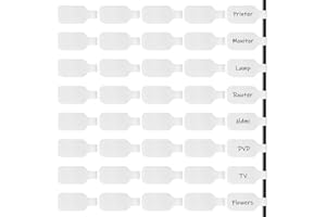 FDCLIXUVOL 40 Stück Kabelbeschriftung, Wiederverwendbare Nylon Kabeletiketten, Selbstklebend Beschreibbar für Kabelmanagement, Ideal für Drähte und Elektronik Identifikation (Weiß)​​