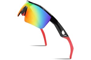 FEISEDY Occhiali da Sole Sportivi Polarizzati per Bambini e Bambine da 5 a 12 Anni, Montatura TR90, Protezione UV400, per Ciclismo Tennis Rugby Basket Corsa Sport All'aperto B2454