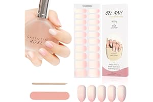 Kalolary Gel Semicurado de Pegatinas, 20Pcs Pegatinas Esmalte de Uñas Envoltura Pegatina Calcomanías Autoadhesivas con Lima d