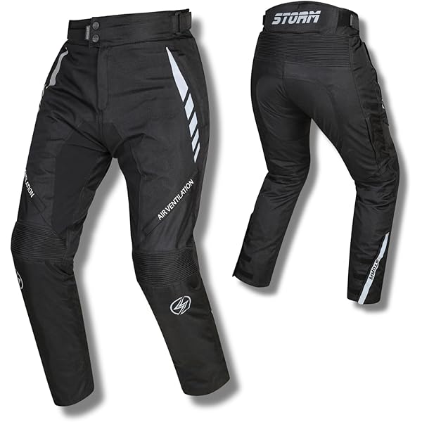 A-Pro Waterdichte motorbroek met thermische voering, uitneembaar, ademend, Cordura, Grijs, US 34 ( EU 48