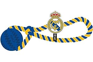 CERDÁ LIFE'S LITTLE MOMENTS CERDÁ LIFE´S LITTLE MOMENTS Juguete para Perro Cuerda Real Madrid diseño Oficial con Colores del Real Madrid - Cuerda Perros Real Madrid Resistente para morder y Jugar diversión