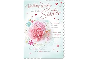 PICCADILLY GREETINGS Tradycyjna kartka urodzinowa siostra – 23 x 15 cm – pozdrowienia z Piccadilly A202