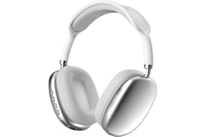 HESUPY Cuffie Bluetooth wireless P9 Pro Max con fascia in morbido cotone, suono stereo, cuffie over ear, gioco sportivo, cancellazione del rumore, supporta TF (bianco)