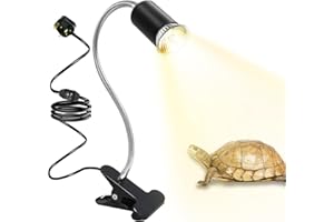 QEIDUISE Heat Spotlight Reptile Light, Reptile Aquarium Heat Lamp, Tortoise Heat Lamp, Pet Heating Light Lamp, Turtle Lights Clip, Aquarium Basking Light with Holder, for Reptiles Amphibians(No Bulb)