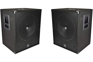 2 x QTX QT15s 15" 300W Subwoofer Bass Bin Speaker Pair DJ Disco Sound System PA