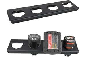 otuiaim 4-slotowy Uchwyt na Baterie Mocowany do Ściany Kompatybilny z Bosch 12V / Milwaukee 12V / Makita 12V Akumulatorami, Montaż na Tablicach Perforowanych i Ścianach