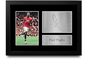HWC Trading Paul Pogba A4 Incorniciato Firmato Regalo Visualizzazione Delle Foto Print Immagine Autografo Stampato Per Tifosi Di Calcio
