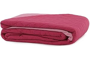 Caritex Copriletto Trapuntato Trapuntino Bicolore per Letto Singolo, Matrimoniale, Una Piazza e Mezza Santorini M608 [Singolo, Fucsia-Rosa]