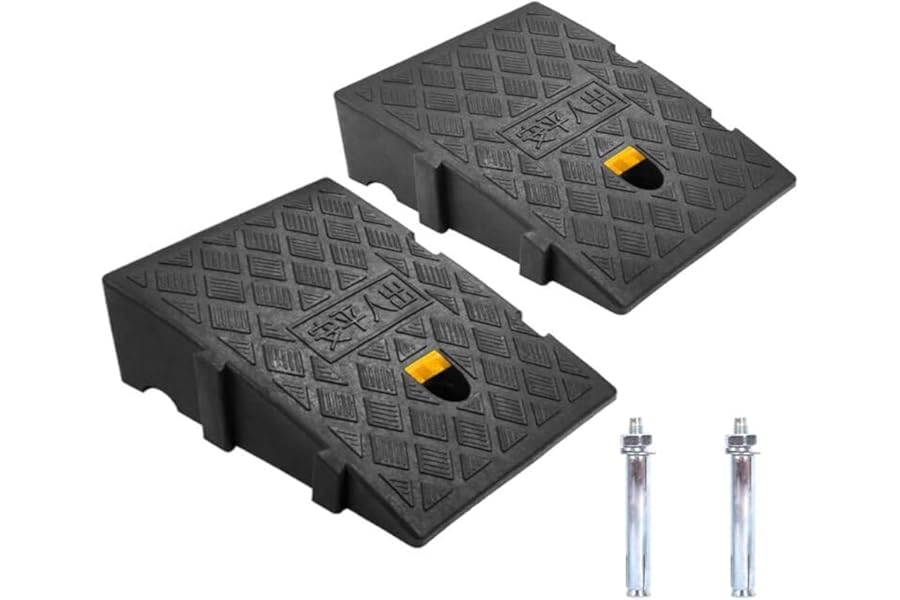 Kerb Ramps, Curb Ramp, Portable Lightweight Ramps 2PCS Threshold Ramps, for Driveway, Sidewalk, Car, Scooter, Set of 2 with 2 Expansion Bolts (10.6"x9.8"x2.76"-2pcs)