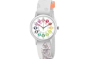 CHAOTECHY Kinderuhr für Mädchen und Jungens. Kleine Kinder Lernen die Zeit kennen und leicht zu lesen. Justierbares Nylon Armband, Analog Uhr für Jungens und Mädchen zwischen 4 bis 11 Jahren