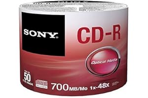 ‎SONY Sony 50CDQ80SP CD-R Rohlinge (1-48x Speed, 700MB, 80 Min, 50-er Stück Spindel)