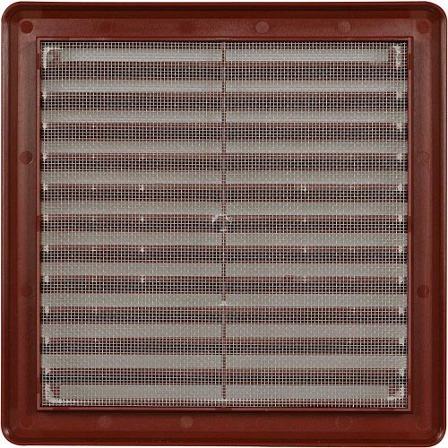 Lüftungsgitter Garage ASA Kunststoff braun 200 x 200 mm Tür Bad WC in vielen Größen Zuluft Abluft Gitter mit Insektennetz weiß braun Küche Lüfter Insektenschutz - 2