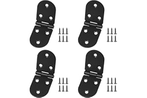 JJWNMLL 4PCS Flip Scharniere Runde Kante,84mm(3 Zoll) Schwarz Butt Scharniere mit 26PCS Schwarz Schrauben,verdickt Folding Butt Scharniere Home Furniture Holztürscharnier für Außen-und Innentüren