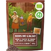 NaturaleBio Organic Raw Cocoa Nibs Alternative to Chocolate Chips | 400g Theobroma cocoa pure nibs for smoothies, bowls, past
