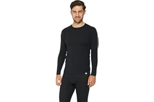DANISH ENDURANCE Camiseta de Manga Larga de Lana Merina para Hombre, Ropa Interior Térmica Premium