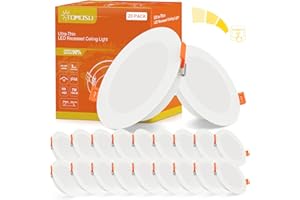 Tomosu Spot LED Encastrable Dimmable Extra Plat, 7W 700LM Equivalent 70W Incandescence, IP44 Spot Etanche Salle de bain, Blanc Neutre 4000K, Trou Φ95-105mm, AC220-240V, Lot de 20