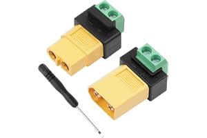 YANBORONSN XT60-kontakter skruvterminaladapter, XT60 till 2PIN lödfri terminaladapter för solpaneler, drönare, modellflygplan