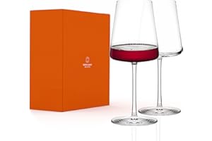 Stölzle Lausitz Calici Vino Rosso Power Set di 2, 520ml – Bicchieri di Qualità per Vini Corposi – Calici Moderni con Design Angolare per un Aroma Massimo – Resistenti e Lavabili in Lavastoviglie