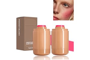 ZYNEWA Kieszonkowy róż, wielofunkcyjny krem, żelowy róż, długotrwałe wykończenie akwarelowe, nawilżający, przezroczysty krem-róż, do twarzy, policzków, ust, oczu (#02, 2 szt.)