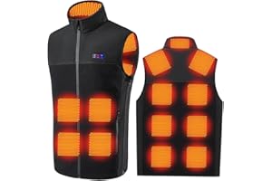 Amurhey Beheizte Weste Damen Herren mit 13 Heizzonen, Beheizbare Weste Jacke USB Elektrische Outdoor Heizweste Unisex Wärmende Wärmeweste mit 3 Einstellbar Temperatur, Waschbar Heizjacke (OHNE AKKU)