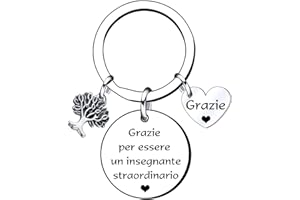 VZIUYTRE Maestra Portachiavi Regalo Maestra Fine Anno Idee Regalo per Insegnante Originale Portachiavi Insegnante Personalizzato Regalo Insegnanti Maestre Regalo per Maestra Asilo Elementare MediE