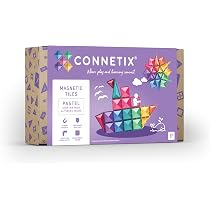 Connetix Tiles Lot De 120 Pièces Pastel – Jeu Magnétique éducatif, Carrés, Triangles, Fenêtres – Dès 3 Ans