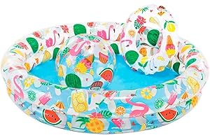 Intex Piscina, Flotador y Pelota Color con Accesorios, 122 x 25 cm, 150 litros (59460)