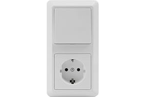 MCPOWER MC POWER - CUP - Wand Steckdosen und Schalter Set | Tür 2-fach | 3-teilig | weiß, poliert