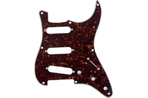 Musiclily Pro 8 Löcher 50s 57 Vintage SSS Strat Pickguard Gitarren Schlagbrett für American Stratocaster E-Gitarre,4 lagig Tortoise Shell