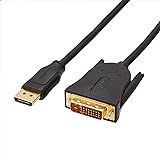 Amazon Basics, DisplayPort-auf-DVI-Kabel, mit vergoldeten Anschlüssen, 1.8 m/6 Feet, Schwarz