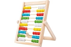 KRYMSON Liczydło dziecięce, ramka liczeniowa – drewniana suwak logiczny, pomoc w liczeniu, zabawka edukacyjna dla dzieci matematycznych