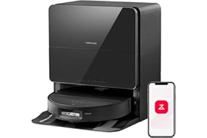 roborock Saros 10 Robot Aspirapolvere con LDS Retrattile, 22.000 Pa, 7,98 cm Ultrasottile, Distacco Automatico del Mop, Riconoscimento Ostacoli Al, Dosatore Automatico di Detergente, Nero