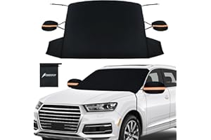 SHEEFLY Car Windscreen Cover for Winter, Car Windshield Cover for Ice and Snow,600D Oxford Cloth Winter Leakproof & Heavy Duty Windscreen Frost Protector Fit Most Car,SUV-All Weather (195 x 120 CM)