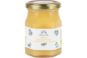 RACILIA Miele Millefiori 100% Biologico Italiano e Puro - Siciliano Agricoltura Biologica, Senza Conservanti, Bio, Estratto a Freddo, Pollini Differenti, Ricco di Minerali e Antiossidanti - 250gr