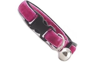COOL CAT COLLARS Kitten Collar | Rosewater Pink Double Velvet | Extra Soft | Removable Bell | UK Made | Safety Release Buckle