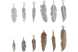 PH PANDAHALL PandaHall - Abalorios tibetanos de hojas de árbol de aleación de élite, colgantes de hojas de ramas, abalorios para la fabricación de collares, colgantes de pulsera de bricolaje