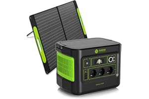 SOLARCUBE Tragbare Powerstation mit 1x Solarpanel faltbar 100W | 1024Wh MaxAkku | LiFePO4-Batterie | bis zu 2000W Spitzenleistung | Balkonkraftwerk | Solargenerator & Stromspeicher