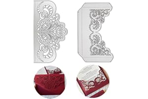 VINFUTUR 2pcs Troqueles Scrapbooking para Tarjetas Sobres de Felicitación Invitación Troqueles Corte Metal Plantillas Troquelado Cutting Dies para Papel DIY Manualidad Boda Fiesta