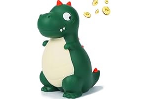 TUHNHGD Dinosaur Piggy Bank, Piggy Banks For Kids, Cartoon Green Dinosaur Children'S Piggy Bank, Fall Proof, Unique, Children'S Lovely Toysbirthday Gifts (Dark green)