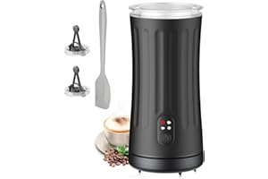 ‎OVETEDOT Ovetedot Milchaufschäumer für Heißen und Kalten Milchschaum, Automatische Abschaltung Kaffee Aufschäumer((Nachtschwarz)