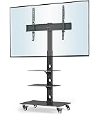 Support TV Mobile RFIVER Avec Roulettes Et Bras Cantilever – Pour écrans 27 à 60 Pouces, Noir