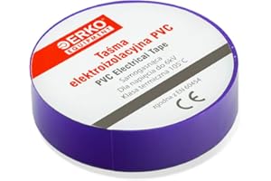 ERKO 10 pezzi di nastri isolanti elettrici professionali viola 15 mm x 10 m, per isolare fili, cavi elettrici e di telecomunicazione e per marcare fili e fasci di fili per tensioni fino a 6kV.