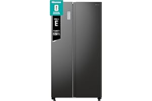 Hisense RS711N4AFE Frigorifero Side by Side, Grande capactià 550 litri, Nero, Total No Frost, Convert active zone, Classe E, Motore Inverter, Controllo Elettronico Touch, Cassetto Fresh Crisper