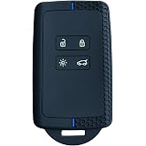 AutoHan Keys Austral, Megane 4, Talisman, Clio 5 i&ccedil;in Silikon Anahtar Kılıfı, Petek Desenli, Siyah-Mavi