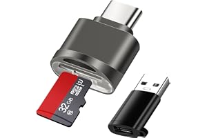 AXFEE USB C Micro SD-kortläsare, typ C TF minneskortläsare, med USB C till USB-adapter, USB OTG-kortläsare kompatibel med PC