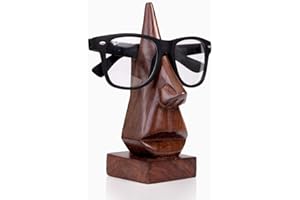 storeindya Wooden Spectacle Eyeglass Glasses Holder - Spec Display Stand Holder for Him and Her Office and Home Decor Christmas Thanksgiving Gift (Nose Shaped)