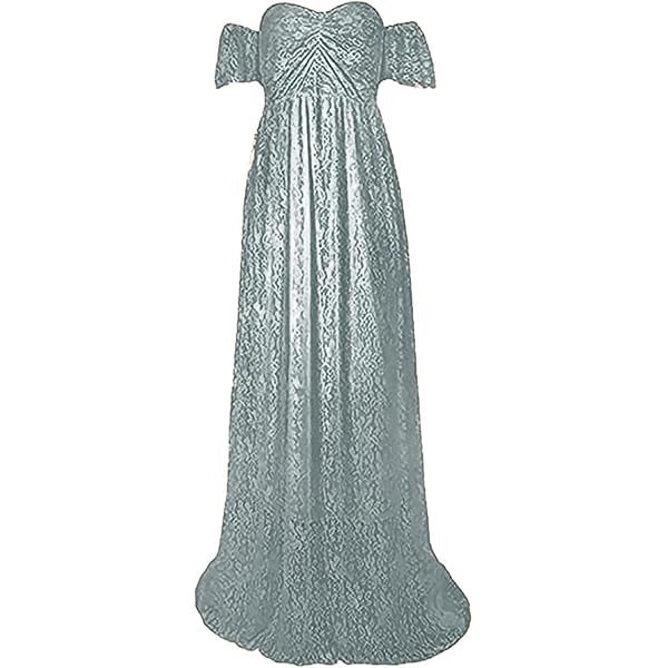 Kant Zwangerschaps jurken voor zwangerschap zwangere kleding maxi jurk vrouwen trouwjurk fotoshoot fotografie rekwisieten kleding (kleur: baby blauw, moederschap maat: XXL