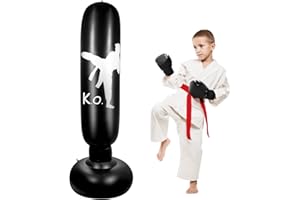 YAVOCOS Boxsack Kinder - 160cm Boxsack Stehend, Aufblasbare Punchingball für Erwachsene und Jugendliche, Schwerer Kinder Boxsack für Kickboxen, Karate, MMA, Boxen, Heimtraining